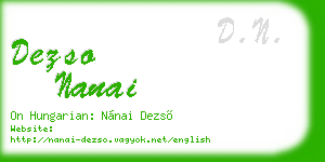 dezso nanai business card